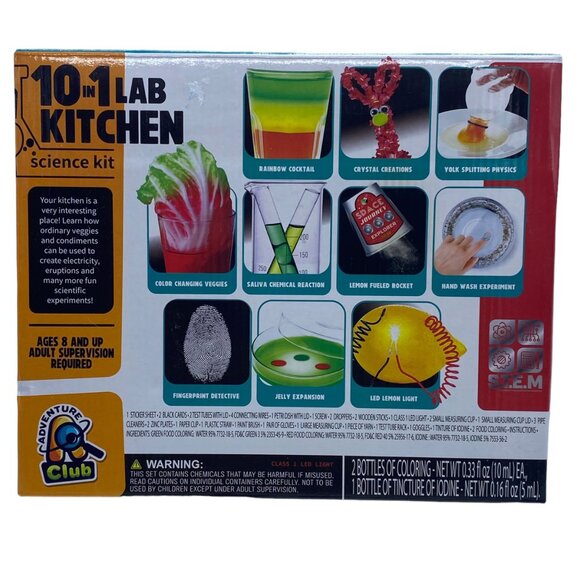 101 In 1 Lab Kitchen Science Kit By Adventure Club 10 Experiments S.T.E.M NEW - Picture 5 of 14